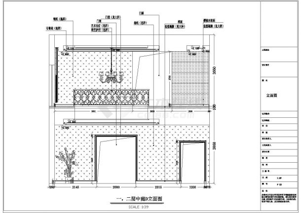 现代简欧风格二层带阁楼带地下室别墅精装修施工图cad（含节点详图）-图二
