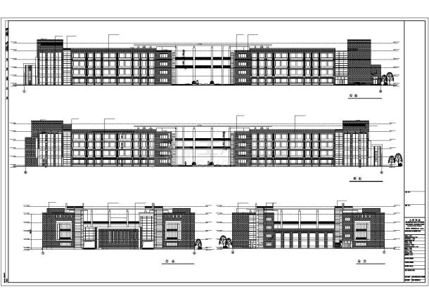 某地小型大学教学楼建筑施工图（共8张）-图一