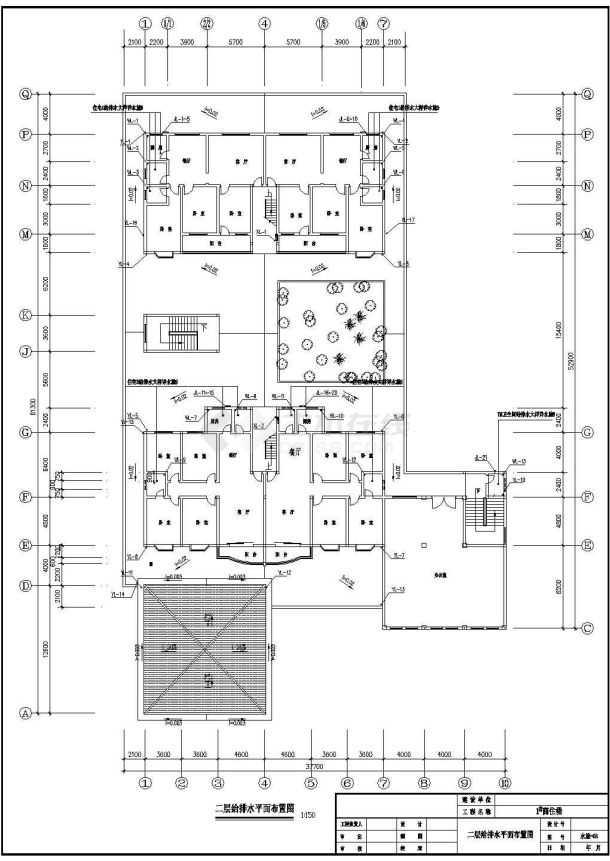 某地六层商住楼给排水设计施工图纸-图二