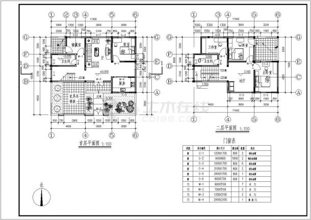 某砖混结构二层住宅楼建筑结构图（色彩清新淡雅）-图二