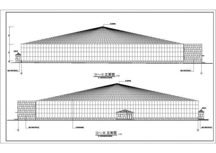 比较繁华的海产品养殖场大棚建筑CAD全套设计施工图（含精确说明）_图1