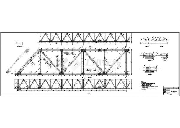 大型电厂50米钢结构灰管桥设计施工cad图纸-图二