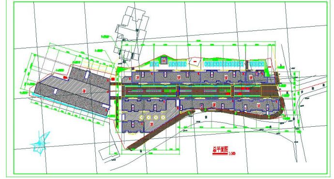 某地小型商贸中心建筑设计总规划图_图1