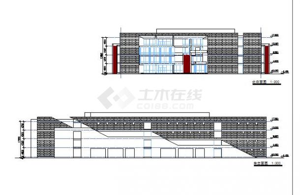 某地小型商场建筑设计平立面图（全套）-图一