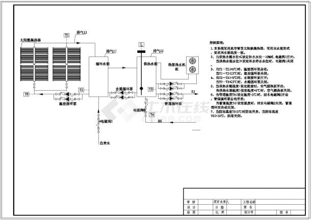 某高速公路太阳能热水系统设计图纸-图一