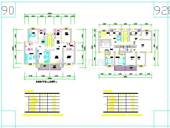 25个多层住宅经典户型平面图CAD-图一