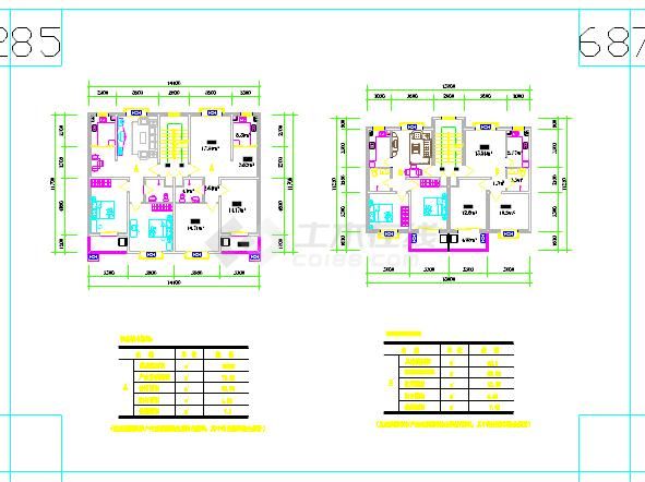 25个多层住宅经典户型平面图CAD-图二