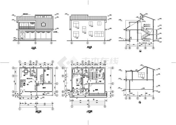 非抗震区二层B型别墅建筑设计方案图-图二