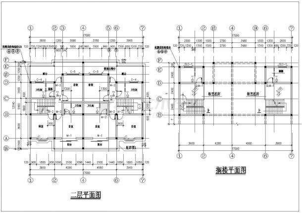 三层钢筋混凝土结构别墅建筑设计施工图-图二