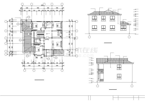 二层带夹层小别墅建筑、结构设计施工图-图二