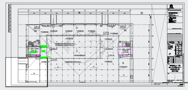 工业厂房-电气-生产用房(大)14机房屋面层-接地平面图-图二