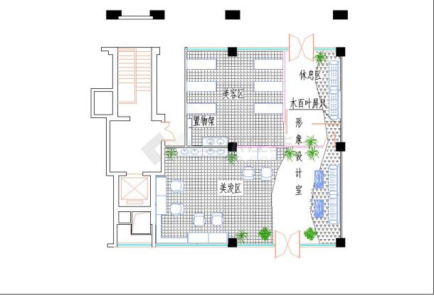 某地小型商场整体平面布置图（全套最新）-图二