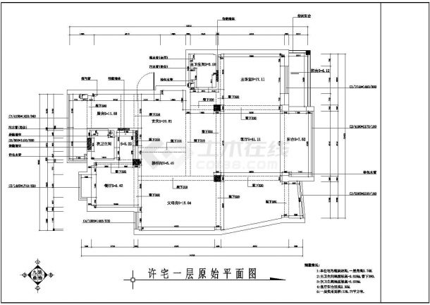 某地区大型商品房建筑施工图cad（共17张、比较详细）-图一