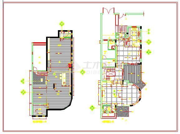 三层别墅装修设计CAD方案设计图（含手绘图）-图一