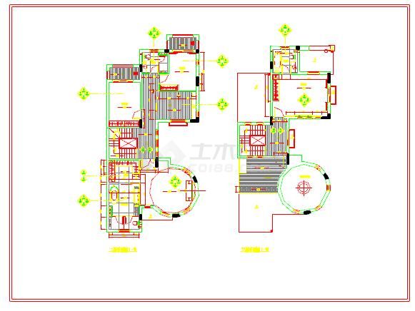 三层别墅装修设计CAD方案设计图（含手绘图）-图二