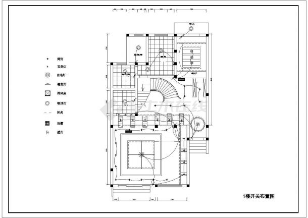 三层别墅装修设计CAD施工图（带预算）-图一