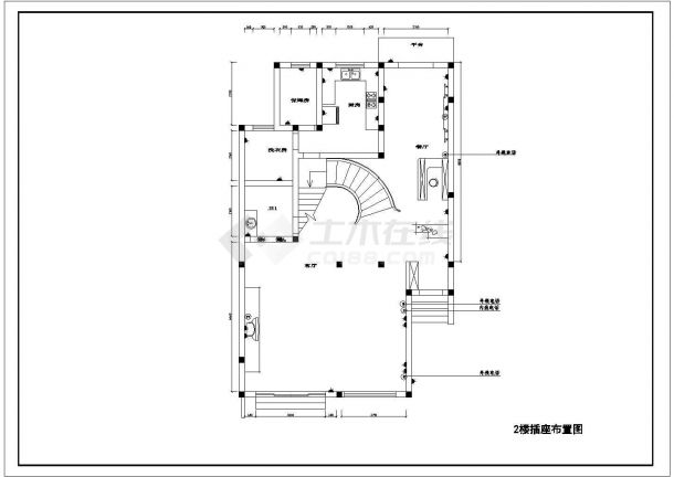 三层别墅装修设计CAD施工图（带预算）-图二