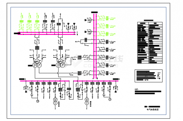 220Kv枢纽变电站主接线图（含设备表）-图一