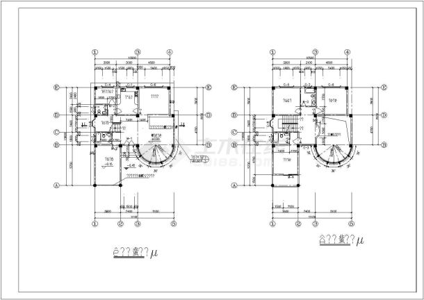 【山西】三层连体别墅建筑设计施工图-图一