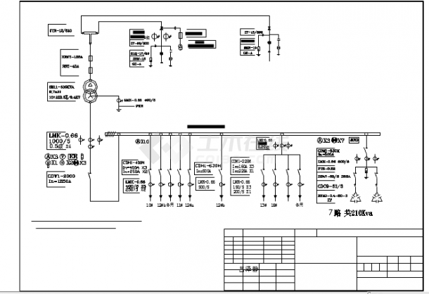 某地设计630KVA箱变接线图cad（全套）-图二