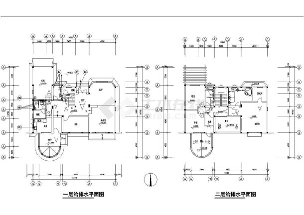 【上海】二层联排别墅建筑设计施工图-图一