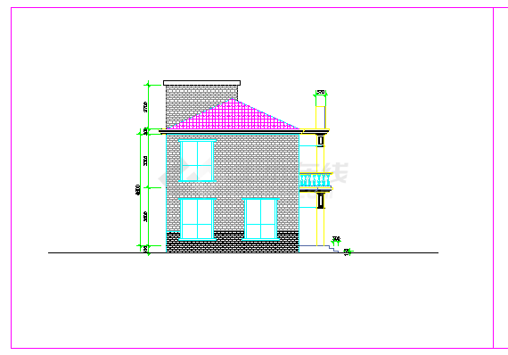 某二层别墅建筑设计施工图纸（自建房 建筑面积90平方米）-图一