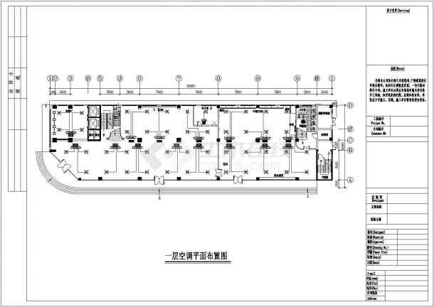 杭州市某十二层酒店中央空调CAD布置图-图一