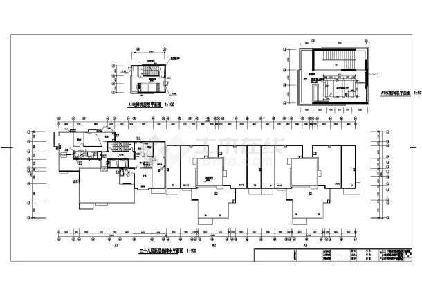 某28层办公住宅综合楼给排水施工设计图-图一