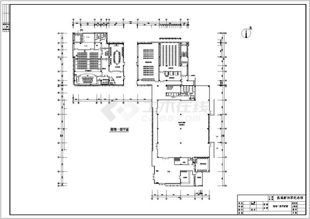 某地纪念馆附馆装修施工CAD图纸-图二