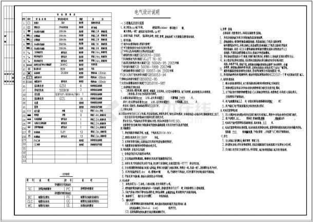 某小区大型地下车库电气设计施工图纸-图一