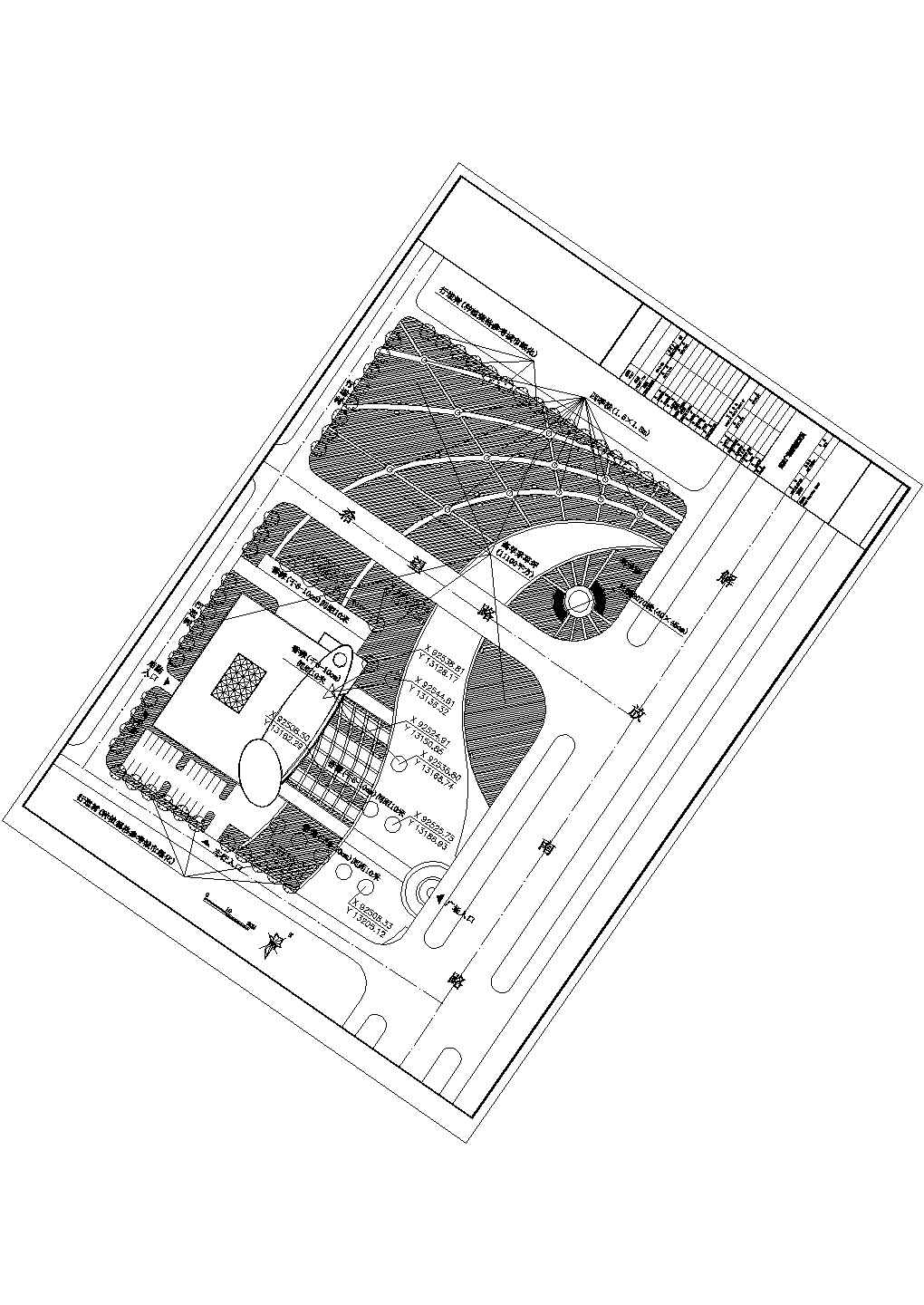 解放广场施工cad图，含定位图