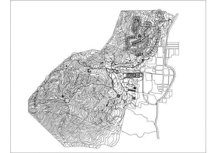 某市双龙山景观总平面规划设计图纸_图1