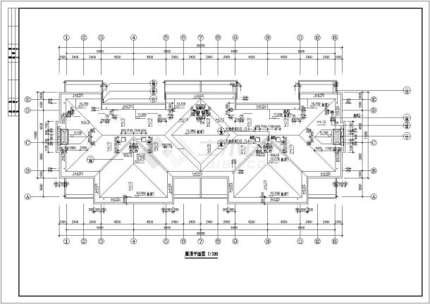 【广东】三层联排别墅建筑扩初设计图-图一