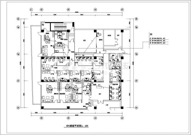 小办公室内装电气竣工图（共6张图纸）-图二