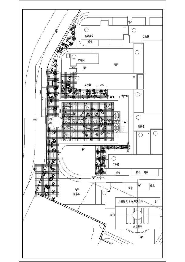 某医院环境施工cad图，含小品详图-图一