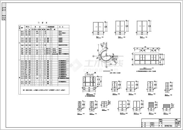 某地区高层单身公寓建筑图（含门窗表）-图二