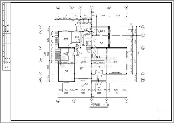 山区三层砖混结构小别墅建筑、结构施工图-图二