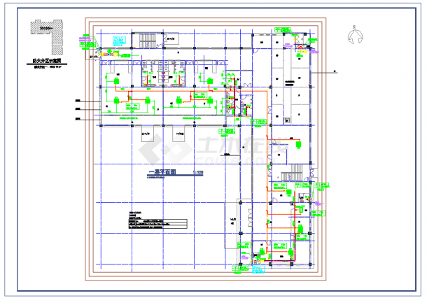 某三层幼儿园新建工程暖通施工平面图（建筑面积1124平方米）-图一