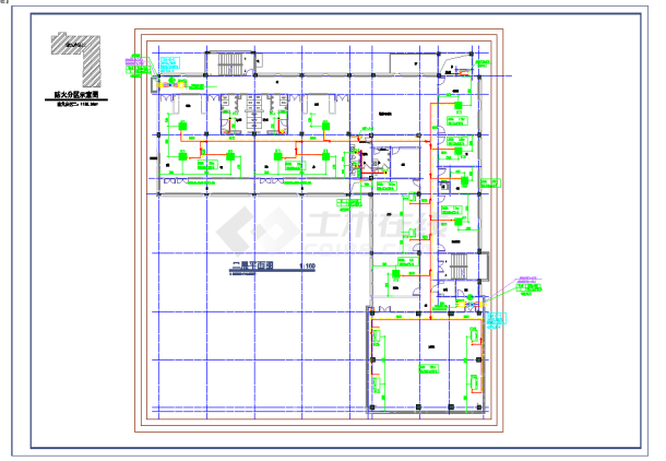 某三层幼儿园新建工程暖通施工平面图（建筑面积1124平方米）-图二