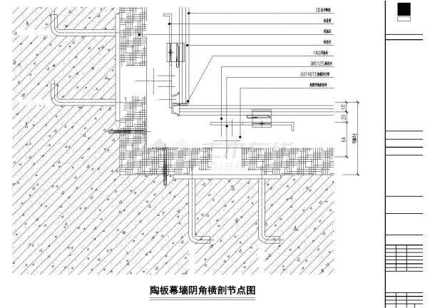 某地陶板幕墙安装节点CAD-图二