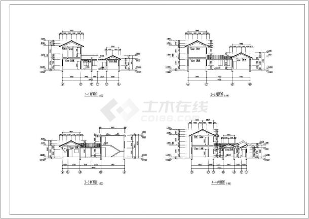 [方案]某二层古建别墅建筑方案，共4张图-图二