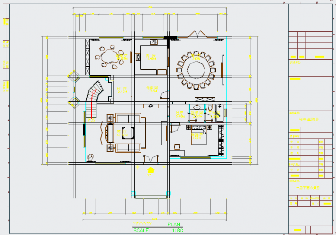 某别墅室内装饰装修设计施工CAD图纸_图1