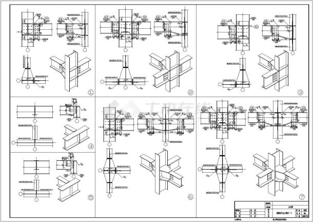某钢框架办公楼节点构造设计cad基础平面图-图一