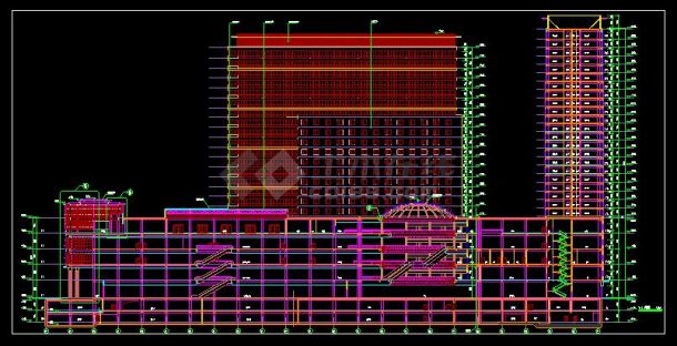 27层商业综合体（商业电影酒店公寓）建筑设计施工图-图一