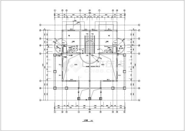 【上海】三层双拼旅游区别墅建筑设计图-图二