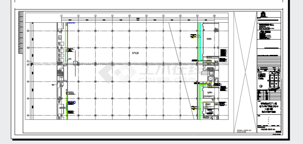 工业厂房-电气-生产用房(大)16二层-电力干线平面图-图一