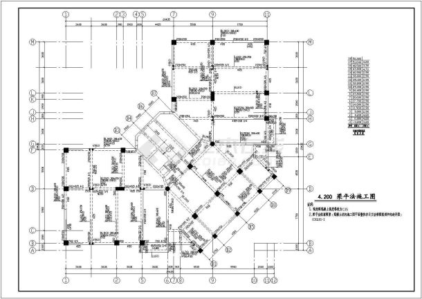 某富康大厦办公楼结构设计施工图纸-图二