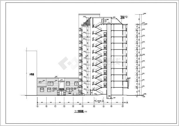 某地大型11层底商住宅楼建筑设计图纸（含门窗表）-图二