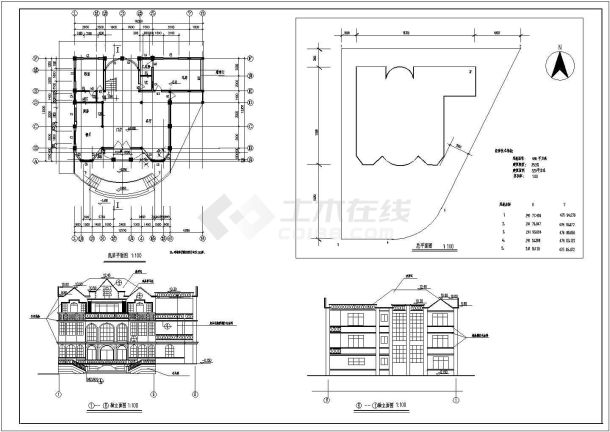 三层砖混结构私人豪华别墅建筑设计施工图-图一