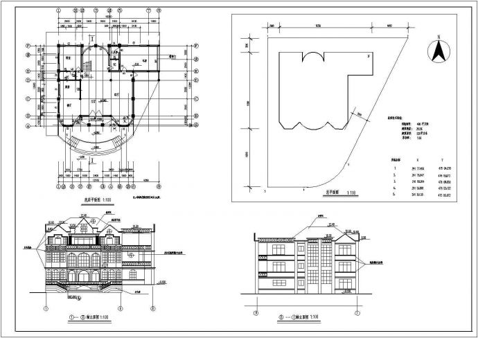 三层砖混结构私人豪华别墅建筑设计施工图_图1